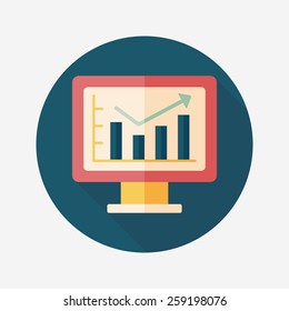 business chart flat icon with long shadow,eps10