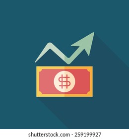 business chart flat icon with long shadow,eps10