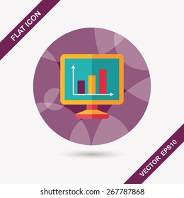business chart flat icon with long shadow,eps10