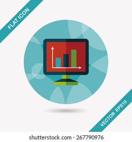 business chart flat icon with long shadow,eps10