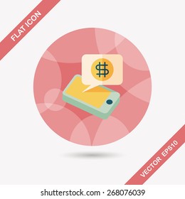 business chart flat icon with long shadow,eps10