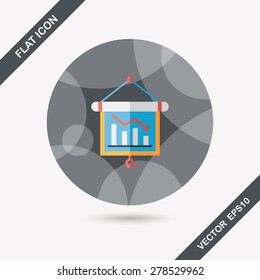 business chart flat icon with long shadow,eps10