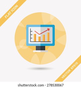 business chart flat icon with long shadow,eps10