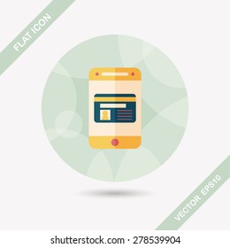 business chart flat icon with long shadow,eps10