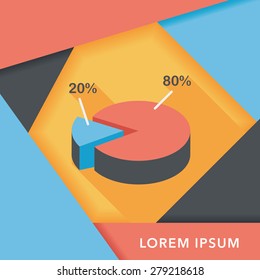 business chart flat icon with long shadow,eps10