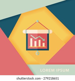 business chart flat icon with long shadow,eps10