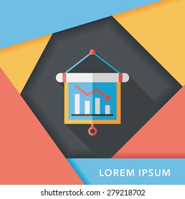 business chart flat icon with long shadow,eps10