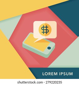 business chart flat icon with long shadow,eps10