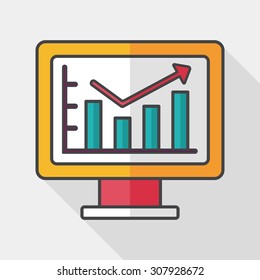 business chart flat icon with long shadow,eps10