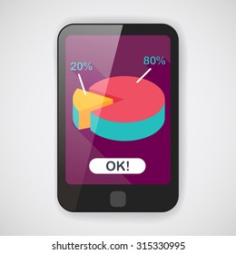 business chart flat icon with long shadow,eps10
