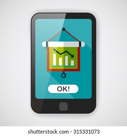 business chart flat icon with long shadow,eps10