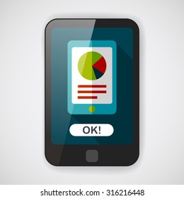 business chart flat icon with long shadow,eps10