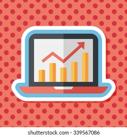 business chart flat icon with long shadow,eps10