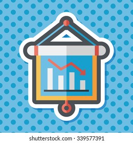 business chart flat icon with long shadow,eps10