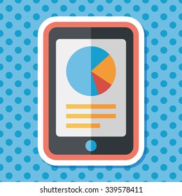 business chart flat icon with long shadow,eps10