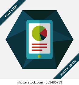 business chart flat icon with long shadow,eps10