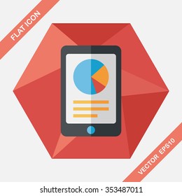 business chart flat icon with long shadow,eps10