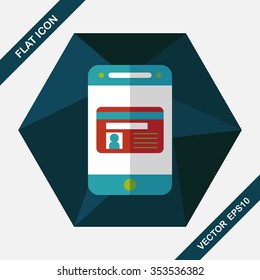 business chart flat icon with long shadow,eps10