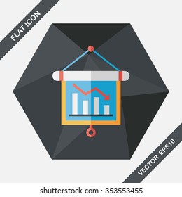 business chart flat icon with long shadow,eps10