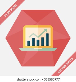 business chart flat icon with long shadow,eps10