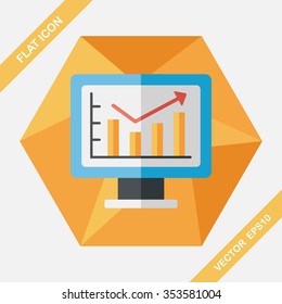business chart flat icon with long shadow,eps10