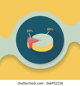 business chart flat icon with long shadow,eps10