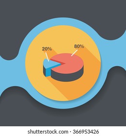 business chart flat icon with long shadow,eps10