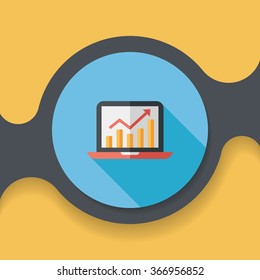 business chart flat icon with long shadow,eps10