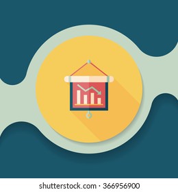 business chart flat icon with long shadow,eps10
