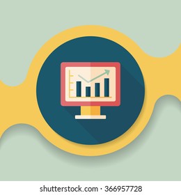 business chart flat icon with long shadow,eps10