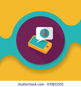 business chart flat icon with long shadow,eps10