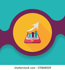business chart flat icon with long shadow,eps10