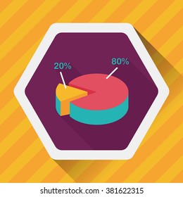business chart flat icon with long shadow,eps10