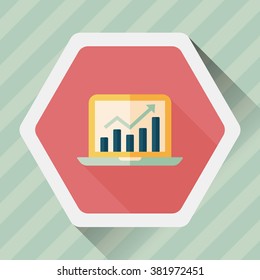business chart flat icon with long shadow,eps10