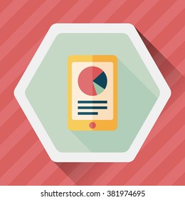 business chart flat icon with long shadow,eps10