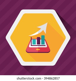business chart flat icon with long shadow,eps10