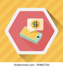 business chart flat icon with long shadow,eps10