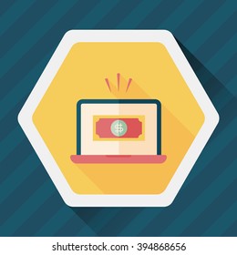 business chart flat icon with long shadow,eps10