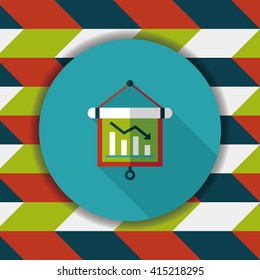 business chart flat icon with long shadow,eps10