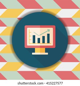 business chart flat icon with long shadow,eps10