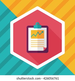 business chart flat icon with long shadow,eps10