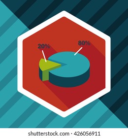 business chart flat icon with long shadow,eps10