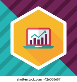 business chart flat icon with long shadow,eps10