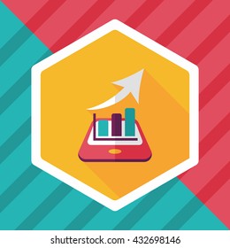 business chart flat icon with long shadow,eps10