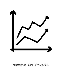 Gráfico de negocios, gráfico, diagrama, infografía, infografía con economía y crecimiento financiero, progreso, beneficio, movimiento de acciones, datos estadísticos, gráfico, vector, ilustración en blanco y negro 