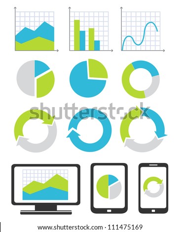 Business chart and graph icons