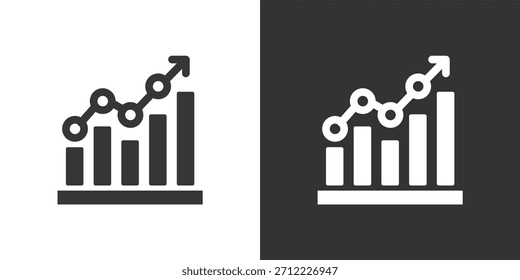ícone Crescimento do Gráfico de Negócios. Ícone de série de glifos sólidos