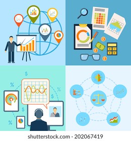 Business chart growth progress statistics icon flat composition isolated vector illustration.