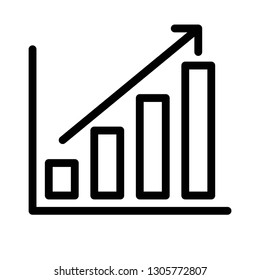 business chart icon design with creative modern concept and black and white outline style logo shape for finance, ui, website, ecommerce, banking, web button design vector eps 10