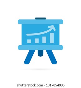 Business chart icon. Flip chart with statistic report symbol on white background. Vector illustration.